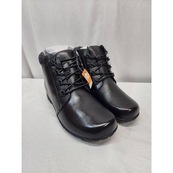 Propet Womens Delaney Zip Lace Up Leather Ankle Boots Black Size 8 - Picture 1 of 8